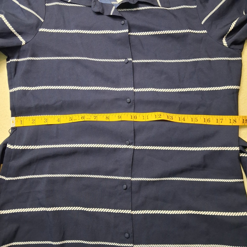 Vineyard Vines Coastal Nautical Rope Print Belted Midi Dress Womens Sz M NWT - Picture 4 of 16